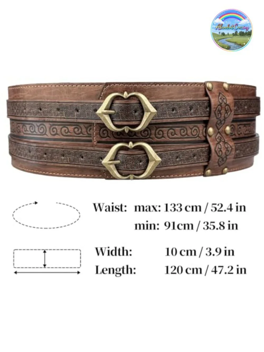 Viking Wide Belt Faux Leather Medieval Corset LARP Costume